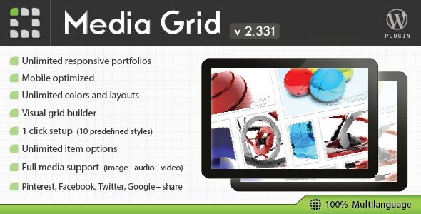 Media Grid (v8.3.0) WordPress响应式作品集主题