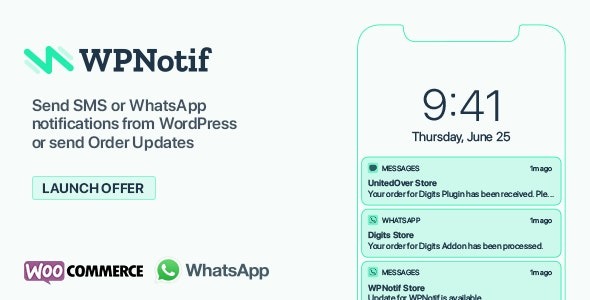 WPNotif (v3.1) - WordPress短信和WhatsApp通知插件