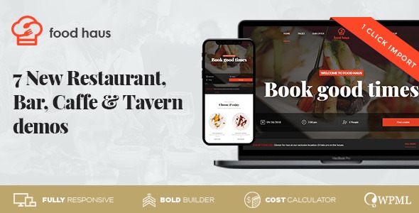 Food Haus v1.2.5 餐厅WordPress主题 - 美食餐厅网站设计模板