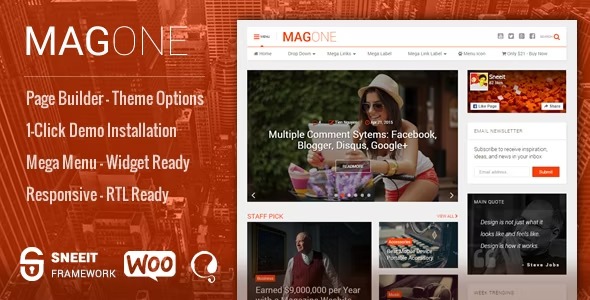 MagOne (v8.4) 响应式杂志和新闻WordPress主题