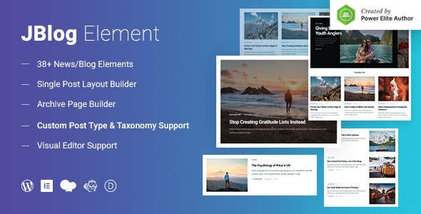 JBlog Elements v1.1.4 杂志和博客增强插件 - Elementor和WPBakery页面构建器的完美扩展