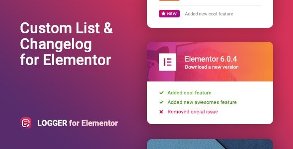Logger v1.0.7 – Elementor的变更日志和自定义列表插件