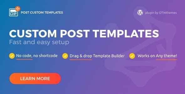 Post Custom Templates Pro v1.17 WordPress插件 - 专业文章自定义模板工具