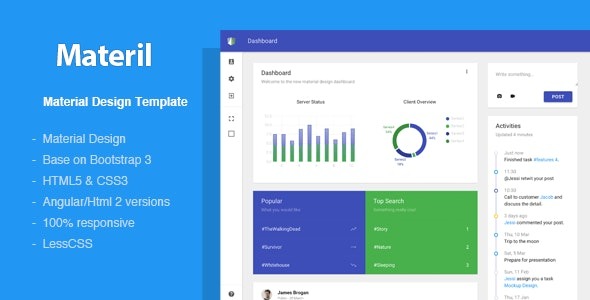 Materil v.3.2 WordPress Material Design Admin Theme - WordPress Material Design 后台管理主题