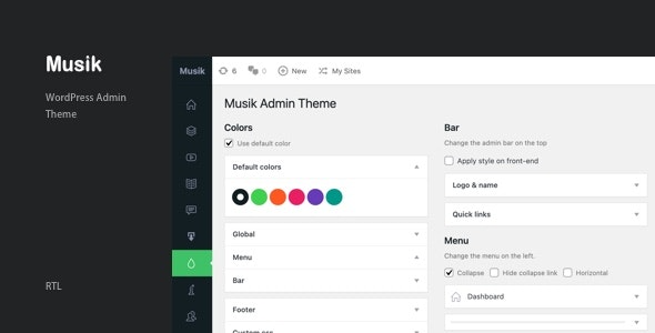 Musik (v3.2) WordPress 后台管理主题