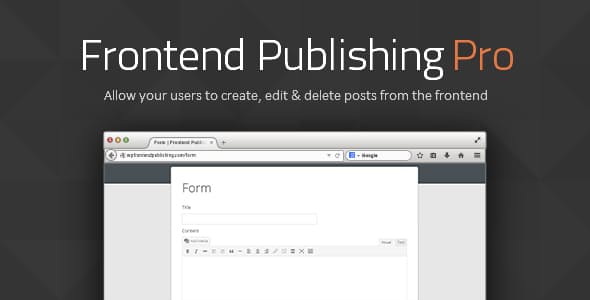Frontend Publishing Pro v3.12.0 WordPress文章提交插件 - 前端发布专业版