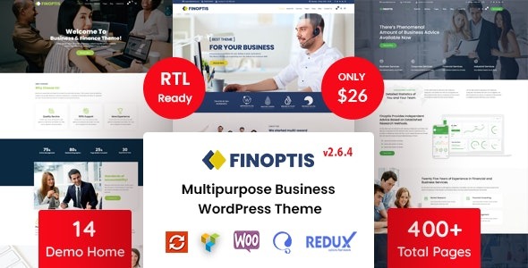 Finoptis v2.6.4 多功能企业WordPress主题 - 商业网站解决方案