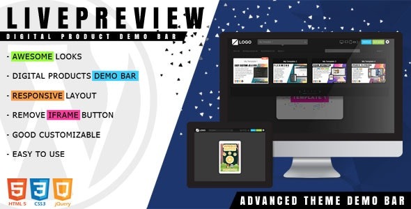 LivePreview v2.0 Theme Demo Bar for WordPress - WordPress主题实时预览演示栏