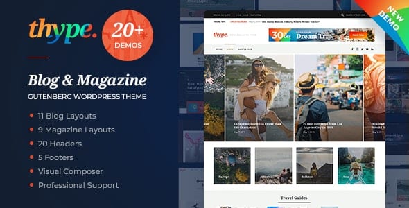 Thype v1.1.8 Personal Blog WordPress - 多概念博客杂志WordPress主题