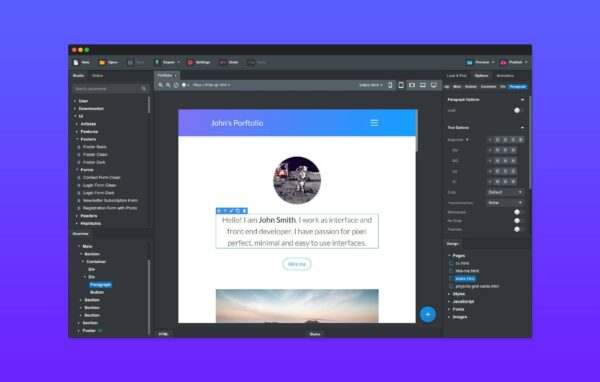Bootstrap Studio v6.2.1 专业版 + 破解 [Windows + Mac OS X] - 强大的网站构建工具
