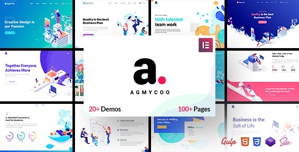 Agmycoo v2.3 等距创意数字机构WordPress主题 - 创业公司首选