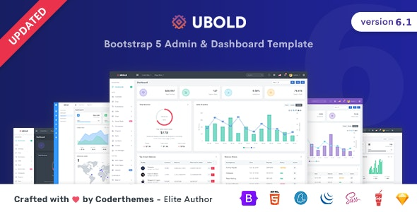 Ubold v6.1.0 Admin & Dashboard Template - 响应式Web应用套件模板