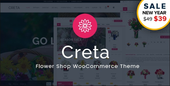 Creta v5.4 Flower Shop WooCommerce WordPress Theme - 多功能花卉商店电子商务主题