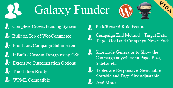 Galaxy Funder v12.0 WooCommerce众筹系统 - 强大的WordPress众筹插件