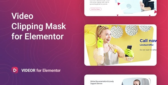 Videor v1.1.1 - Elementor视频剪辑蒙版插件