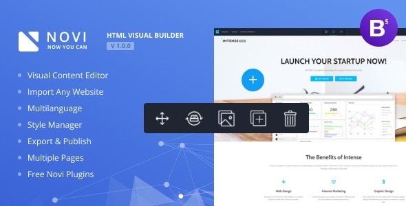 Novi* v1.0.0 HTML Constructor – 可视化页面编辑器