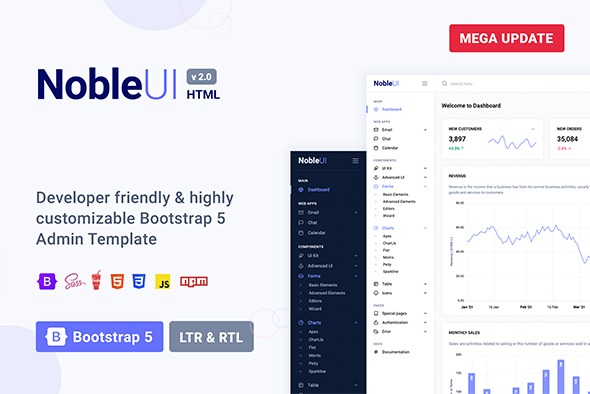 NobleUI v2.2 Laravel Admin Template - 优雅的Laravel后台管理模板