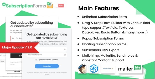 WP Subscription Forms PRO v2.0.1 - WordPress订阅表单专业版插件