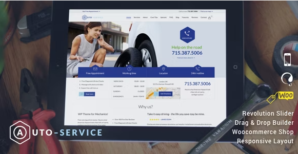 v22.6 Auto Mechanic WordPress Theme 汽车维修与机械师主题 - 专为汽车修理厂和机械师设计