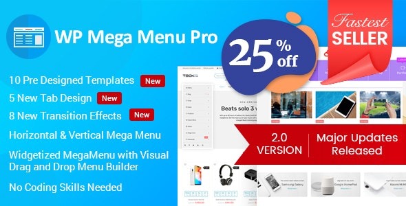 WP Mega Menu Pro v2.1.7 WordPress响应式超级菜单插件