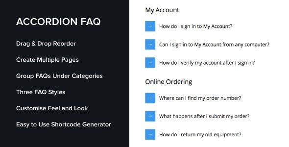 Accordion FAQ v2.2.1 WordPress插件 - 折叠式常见问题解答插件