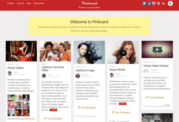Themify Pinboard WordPress主题 v5.6.3 - 响应式网格布局设计
