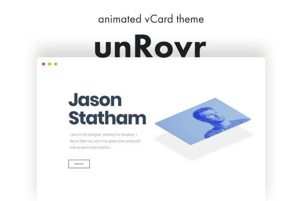 unRovr v1.2.2 动画个人名片和简历WordPress主题