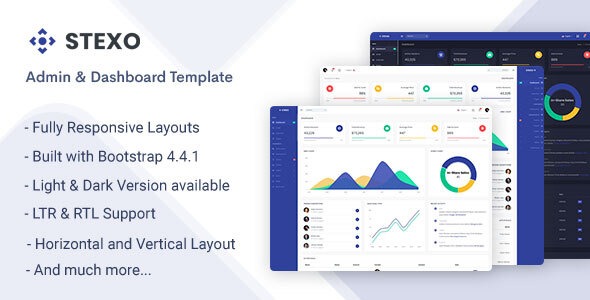Stexo v1.1.0 Admin & Dashboard Template - 现代化后台管理仪表盘模板