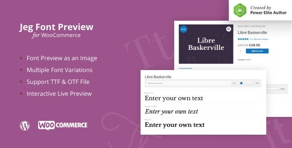 Jeg Font Preview v1.0.5 – WooCommerce扩展WordPress插件