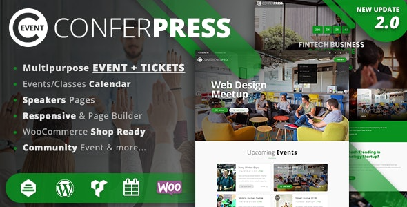 ConferPress v2.8 多功能活动票务WordPress主题 - 专业会议与票务解决方案