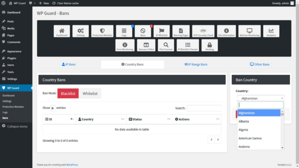 WP Guard v2.5 Security plugin for WordPress - WordPress安全防火墙和反垃圾邮件插件