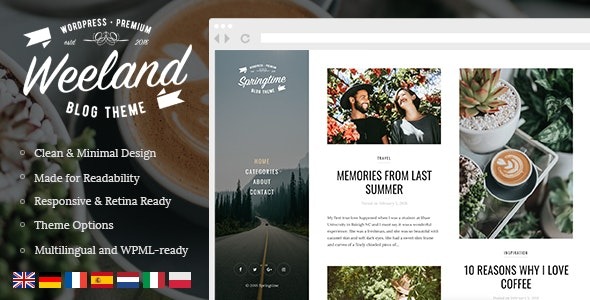 Weeland v1.5.1 - 砖石风格生活方式WordPress博客主题