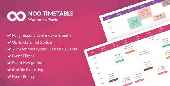 Noo Timetable v2.2.0 响应式日历和自动同步WordPress插件
