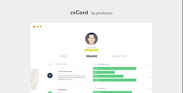 cvCard WP v1.4.6 响应式个人名片WordPress主题