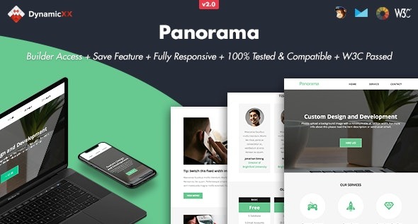 Panorama v2.0响应式商务邮件+构建器 - 高效邮件设计与在线编辑工具