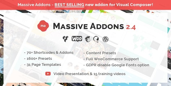 Massive Addons for WPBakery Page Builder v2.4.8.1 - 强大的WPBakery页面构建器扩展插件