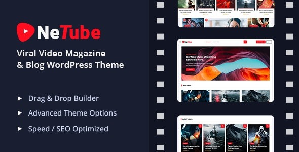 Netube (v1.1.6) 病毒式视频博客/杂志WordPress主题
