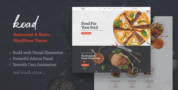 Koad v1.0 Restaurant & Bistro WordPress Theme - 餐厅与小酒馆WordPress主题