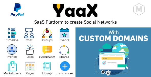 YaaX v1.4.0 SaaS平台创建社交网络 - 支持自定义域名