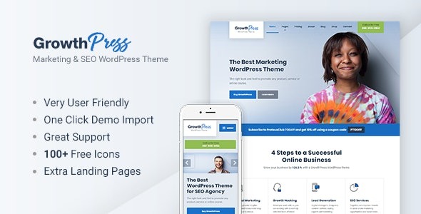 GrowthPress v1.6.3 营销与SEO WordPress主题 - 提升网站流量与排名的专业解决方案
