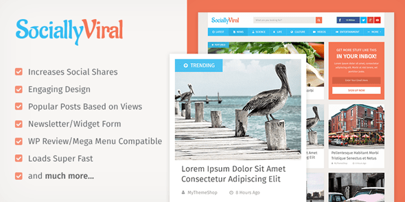 MyThemeShop Socially Viral WordPress Theme v2.4.9 - 病毒式传播社交媒体主题