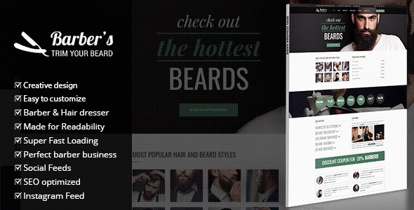Barber v1.7 WordPress主题 - 专为理发店和发廊设计的专业主题