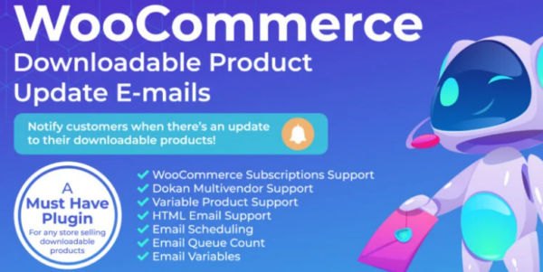 WooCommerce Downloadable Product Update E-mails v2.0.10 - 可下载产品更新邮件通知插件