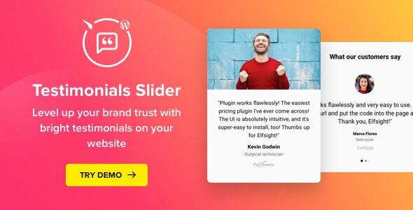 Elfsight Testimonials Slider v1.6.1 - WordPress客户评价滑块插件