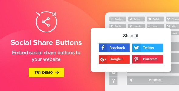 WordPress Share Buttons plugin v1.6.1 Social Media Buttons By Elfsight - 社交媒体分享按钮插件