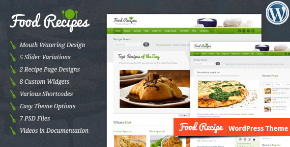 Food Recipes (v4.0.5) WordPress主题 - 美食食谱网站模板