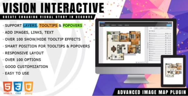 Vision Interactive v1.5.3 WordPress图片地图构建器