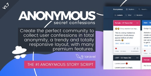 Anonymous Secret Confessions v1.7.2 匿名社区脚本 - 匿名秘密告白社区系统