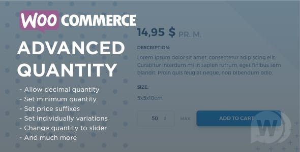 WooCommerce Advanced Quantity v3.0.6 - WooCommerce高级数量管理插件