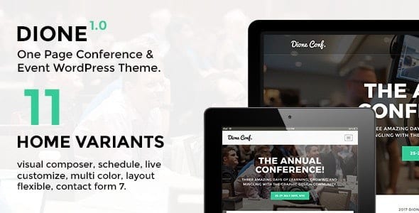 Dione v1.2.4 会议与活动 WordPress 主题 - 专业会议活动网站模板